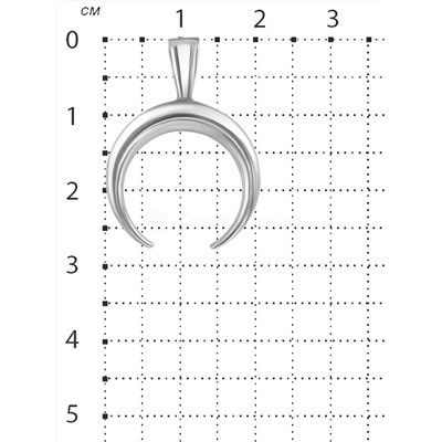 Подвеска из серебра родированная - Лунница 925 пробы п047р