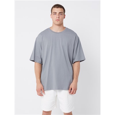 Дисконт футболка #342 оверсайз (серый), 100% хлопок, плотность 190 г.