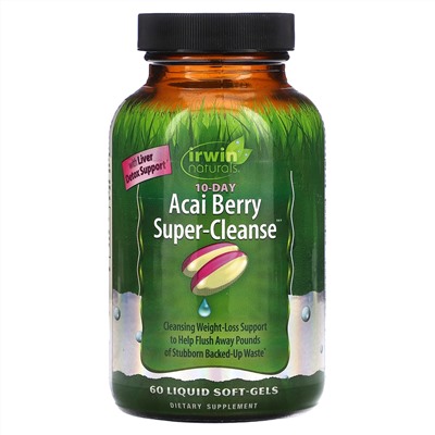 Irwin Naturals, Суперочищающее средство с ягодами асаи, 60 мягких таблеток