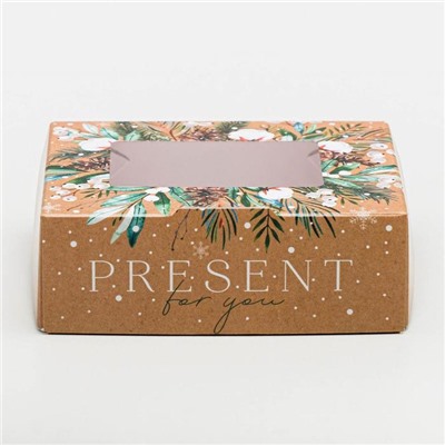 Коробка складная «Present», 10 х 8 х 3.5 см, Новый год