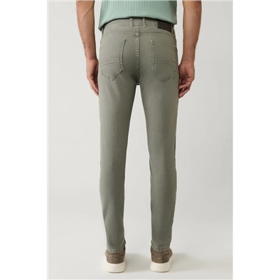 Мужские светлые джинсовые брюки цвета хаки, винтажные потертые гибкие зауженные брюки B003524