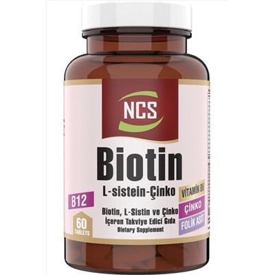 Ncs Biotin 2500 mcg 60 Tablet L-sistein Çinko Vitamin B12 ncsbiot60