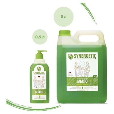 Мыло жидкое 5 л SYNERGETIC "Миндальное молочко", гипоаллергенное, биоразлагаемое, 105506