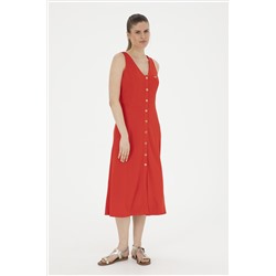 Женское красное трикотажное платье с v-образным вырезом Неожиданная скидка в корзине