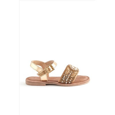 Beaded Leather Occasion Sandals