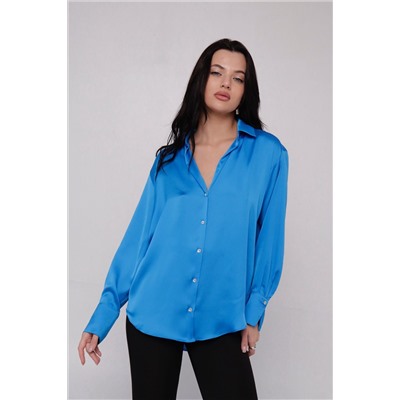 11117 Рубашка шёлковая голубая (остаток: 44-48, 48-50)