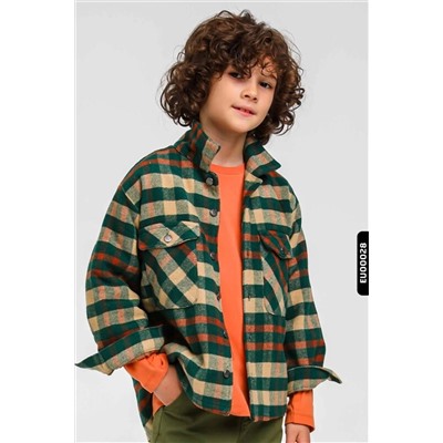 Рубашка лесоруба для мальчика в клетку с подкладкой из 100% хлопка, 5–14 лет 23142 EU00028
