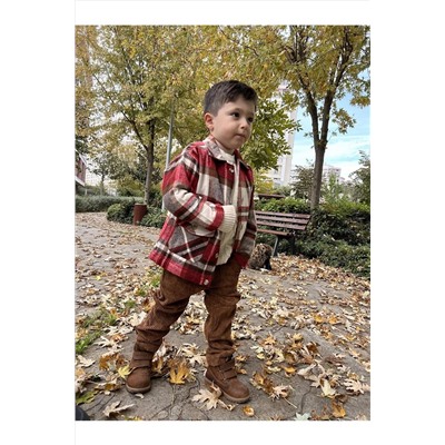 Куртка для мальчика из ткани Lumberjack, рубашка красная OC10