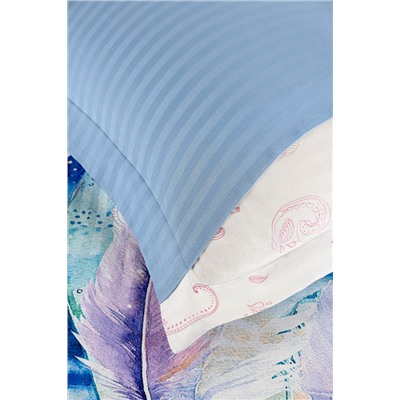 Постельное белье Карвен Stripe Satin с цветным принтом 1.5 спальное N249 -SB001(4пр.) (Акция)
