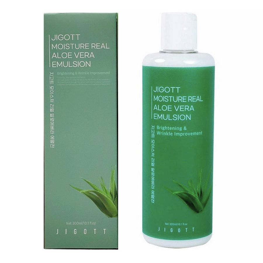 Jigott Увлажняющая эмульсия с экстрактом алоэ / Moisture Real Aloe Vera  Emulsion, 300 мл купить, отзывы, фото, доставка - СПКубани | Совместные  покупк