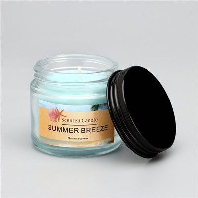 Свеча ароматическая "Scented Candle, Summer Breeze", Свежесть, 5*5см, 140 гр