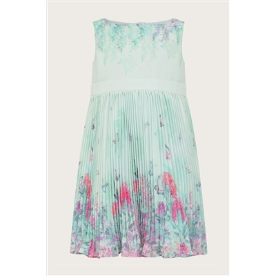 Monsoon Baby Blue Alium Botanical Print Dress