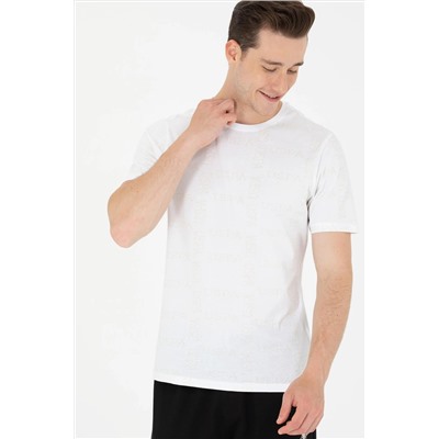 Мужская белая футболка с круглым вырезом Неожиданная скидка в корзине