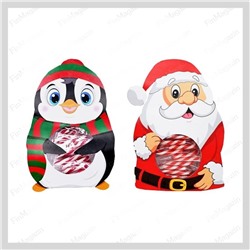 Рождественские конфеты в коробке с Сантой и Пингвином Beckys 50 гр