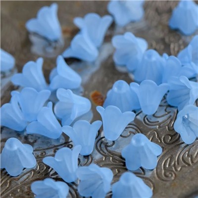 Бусина, акрил "Колокольчик", матовая, цвет голубой, 14x10 мм