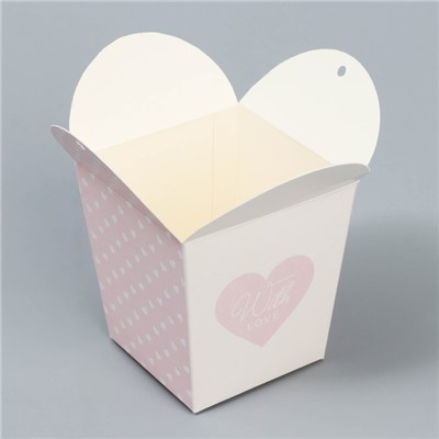 Коробка бонбоньерка, упаковка подарочная, «Сердечки », 7.5 х 8 х 7.5 см