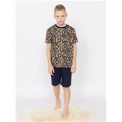 CSJB 50166-31 Пижама для мальчика (футболка, шорты),бежевый