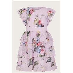 Monsoon Purple Violetta Floral Tiered Dress