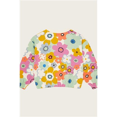 Monsoon Pink Retro Floral Sweater