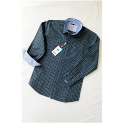 Темно-синяя трехцветная детская рубашка Lumberjack с длинными рукавами New-Louis-0023