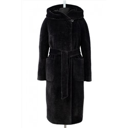 02-3206 Пальто женское утепленное (пояс) Ворса черный