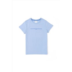 Голубая футболка с круглым вырезом для мальчиков Неожиданная скидка в корзине