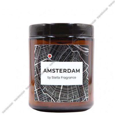 Свеча 250гр "Amsterdam" (мох, кедр, тимьян) ручн.работа,100% парафин,время горения 20ч (12)