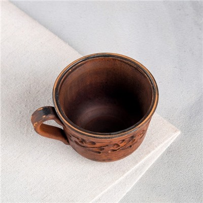 Чашка «Узорная» декор, красная глина, 0,15 л