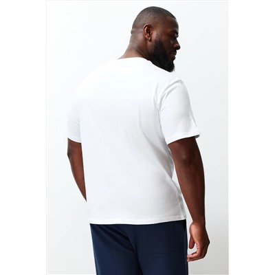 Белая удобная базовая футболка больших размеров из 100 % хлопка узкого/облегающего кроя TMNSS23TS00134
