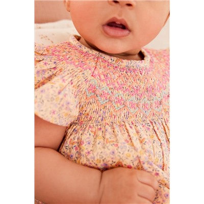 Pink Ditsy Floral Print Baby Romper (0mths-2yrs)