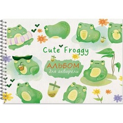 Альбом для акварели на спирали А4 20л "CUTE FROGGY" 200г/м2 3280 Полином