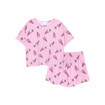 350а-171-р Пижама футболка и шорты для девочек «Симпл-димпл» р.134-158