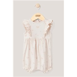 Mamas & Papas Pink Floral Frill Jersey Shortie Romper