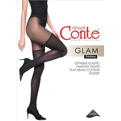 CONTE FANTASY GLAM Колготки женские с имитацией чулок и рельефными полосами