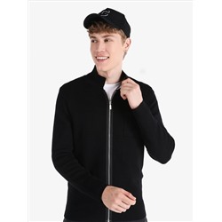 Черный мужской кардиган Slim Fit на молнии Cl1064874