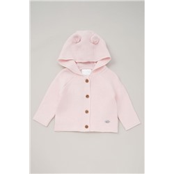 Rock-A-Bye Baby Pink Boutique Hooded Bear Cotton Knit Cardigan