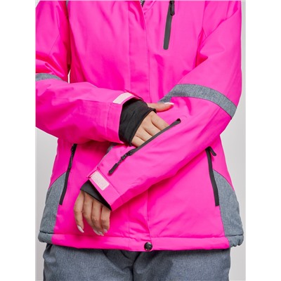 Горнолыжный костюм женский зимний розового цвета 02316R