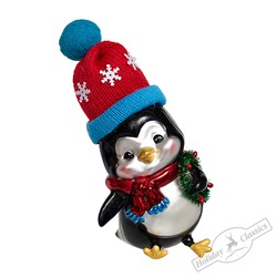 Пингвин в красной шапке (стекло) 7,5х6,5х15,5 см