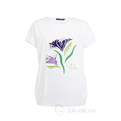 3705 - Хлопковая футболка с принтом цветы арт.3705 AVERI