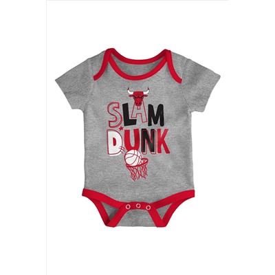 Fanatics Red NBA Chicago Bulls Slam Dunk 3pc Bodysuit