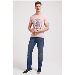 Мужская футболка Kalyon с круглым вырезом розовая 202 LCM 242026
