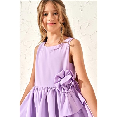 Angel & Rocket Lourdes Purple Corsage Waist Dress