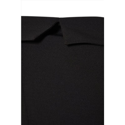 Черное приталенное тканое вечернее платье TPRSS23EL00398