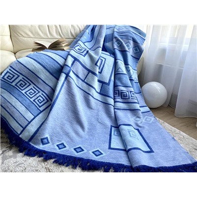 Плед cotton Rajtex 150*200 Геометрия голубая 07307a