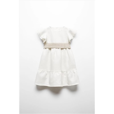 Mango Belt Linen Dress