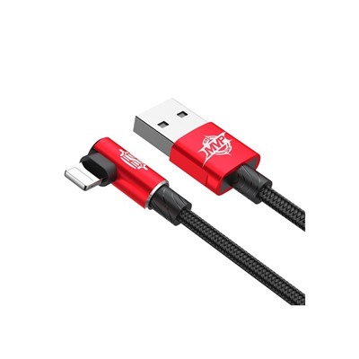 Кабель Baseus, MVP Elbow Type, Lightning - USB, 2 А, 1 м, угловой, красный