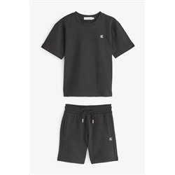 Calvin Klein Logo Badge Black Shorts Set