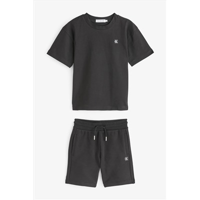 Calvin Klein Logo Badge Black Shorts Set