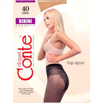 Колготки Conte Bikini (Конте Бикини), Grafit (графит), 40 den, 2 размер