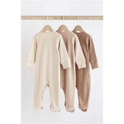 Cotton Baby Sleepsuits 3 Pack (0-3yrs)